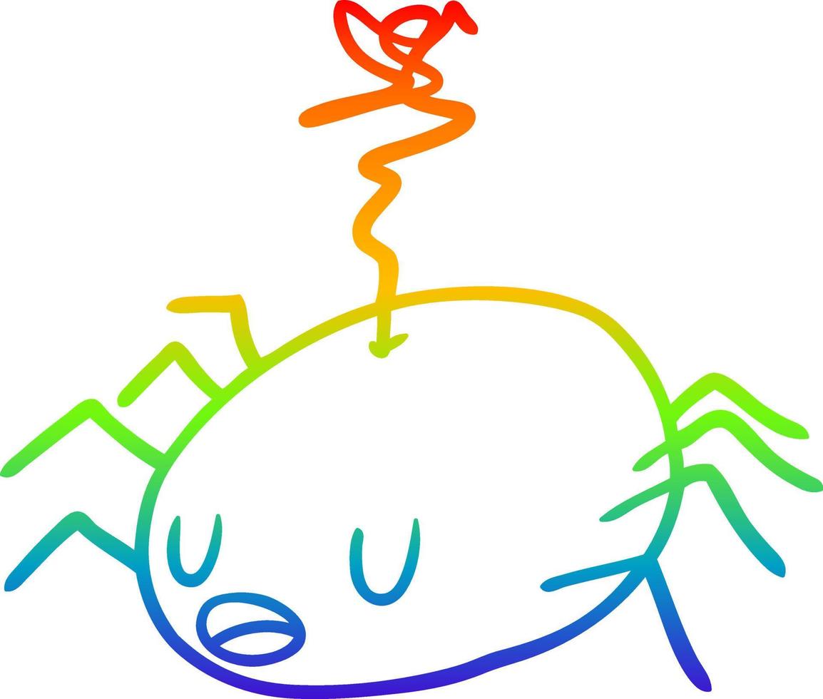 rainbow gradient line drawing halloween spider vector