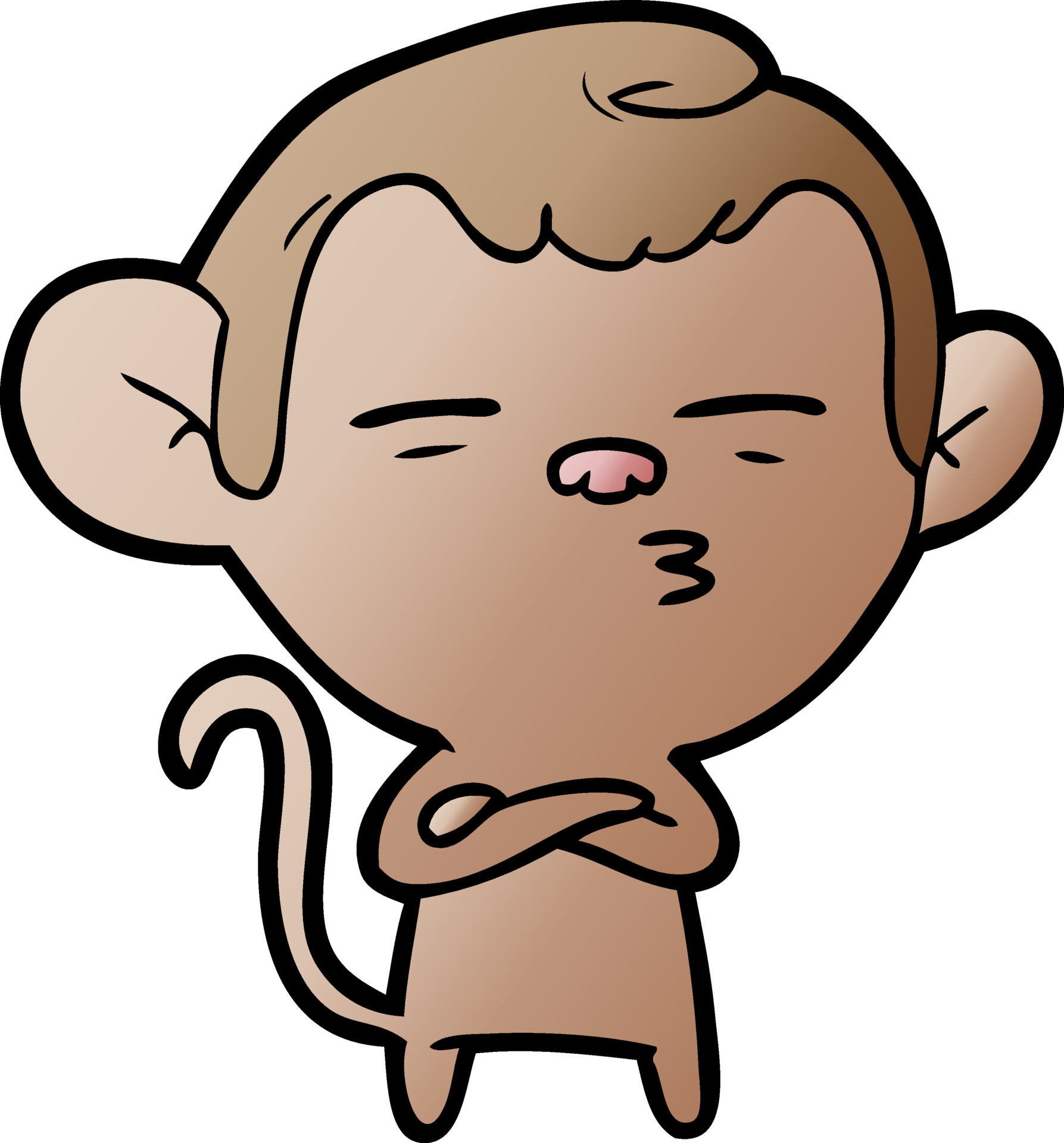 cartoon suspicious monkey 12034253 Vector Art at Vecteezy