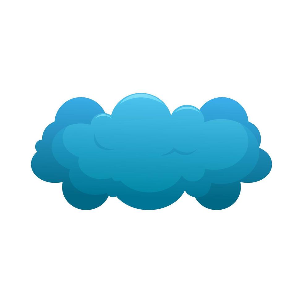 Cartoon rainy dark blue Cloud isolated on white. Weather web icon. For kids vector
