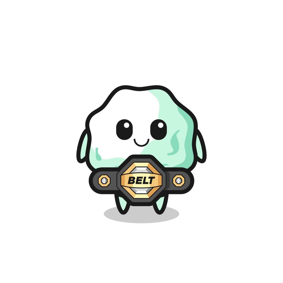 the MMA fighter chewing gum mascot with a belt vector