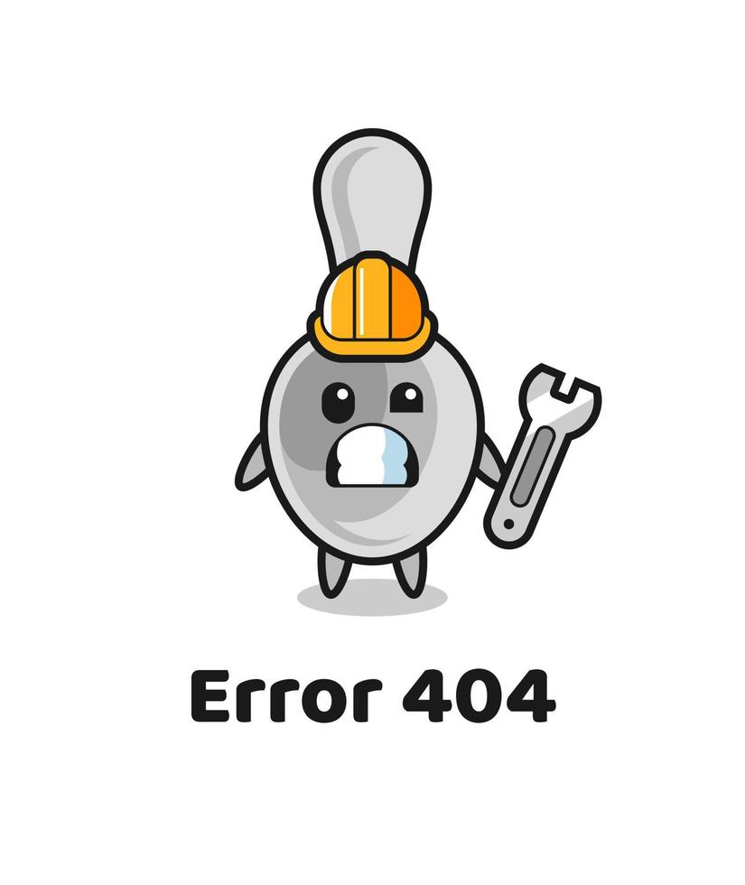 error 404 with the cute spoon mascot vector