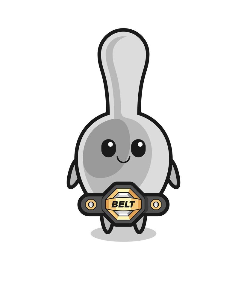 the MMA fighter spoon mascot with a belt vector