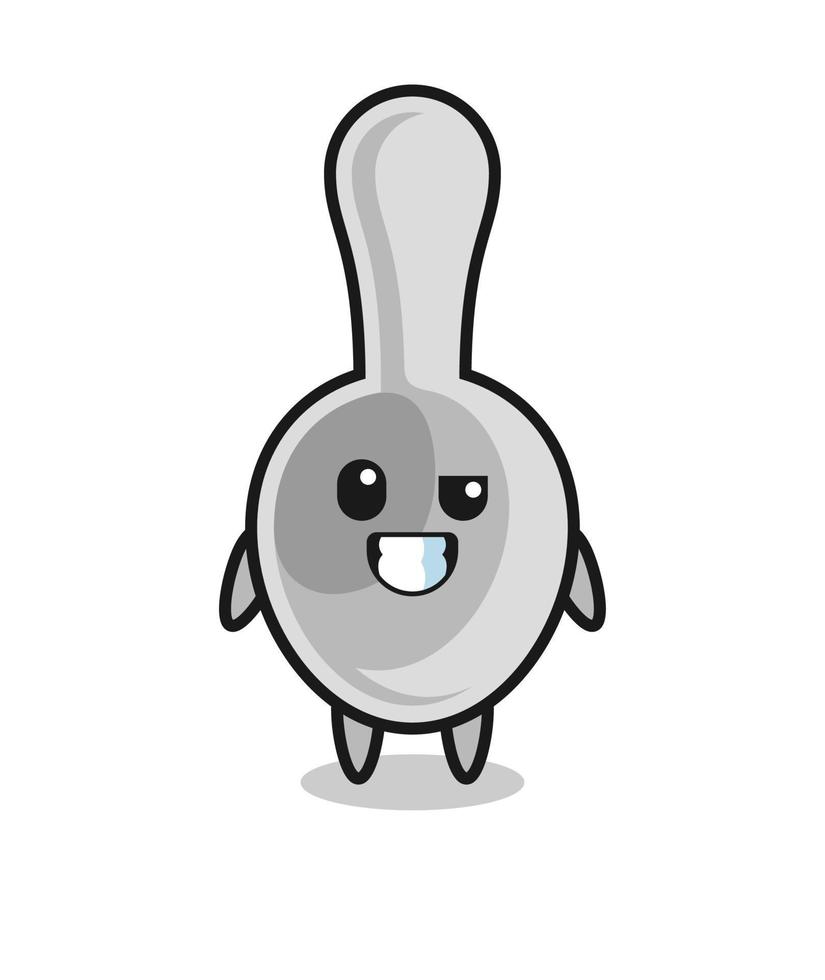 cute spoon mascot with an optimistic face vector