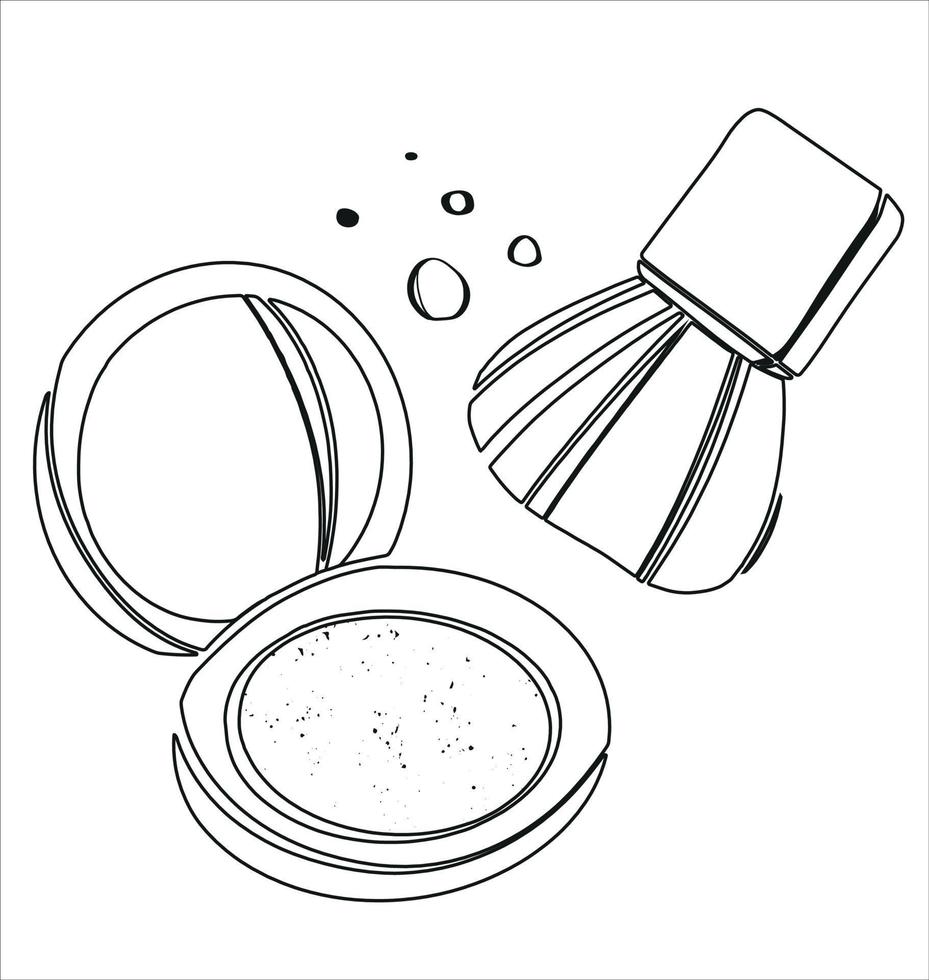 Vector illustration of a jar of cosmetics. Compact face powder. Beautiful black packaging. beauty product.