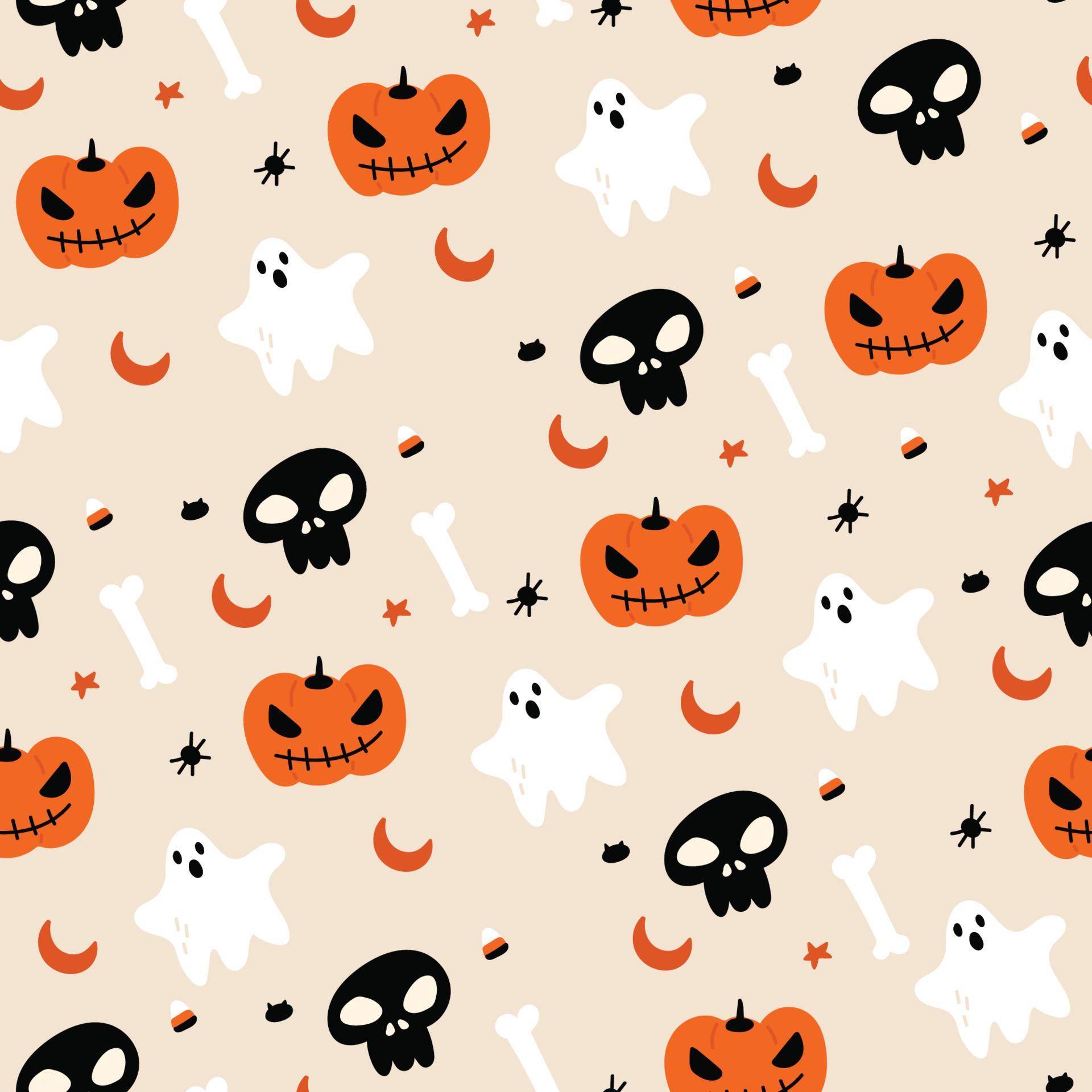 Spooky Seamless Halloween Pattern 12034457 Vector Art at Vecteezy