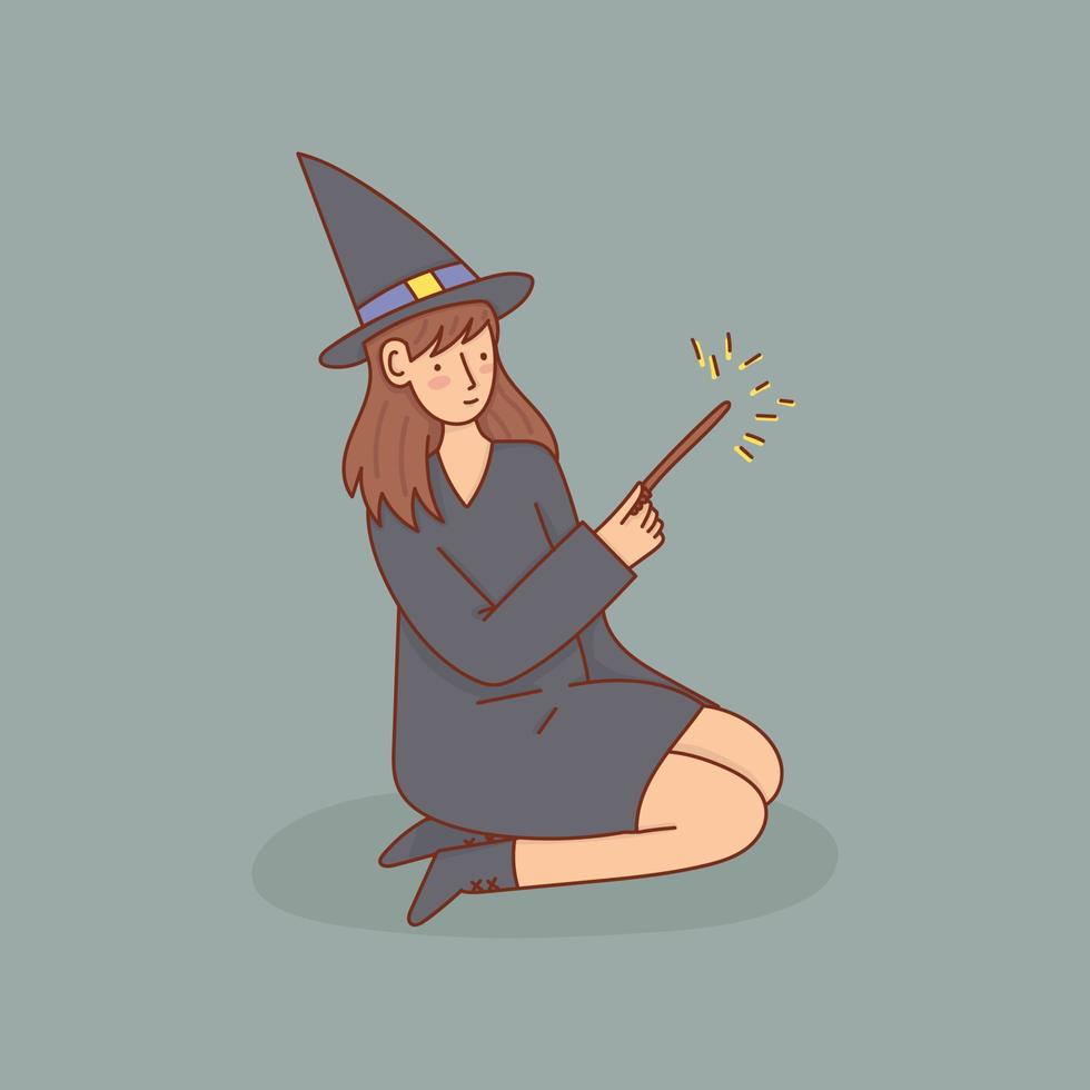 Cute Witch Illustration vector