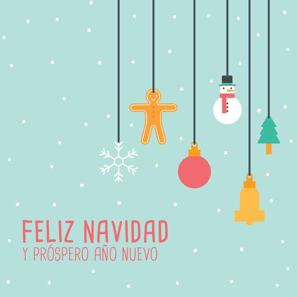 adornos navideños con mensaje vector