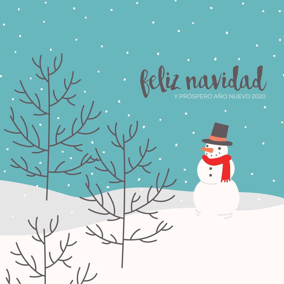 Snowman in a Landscape vector