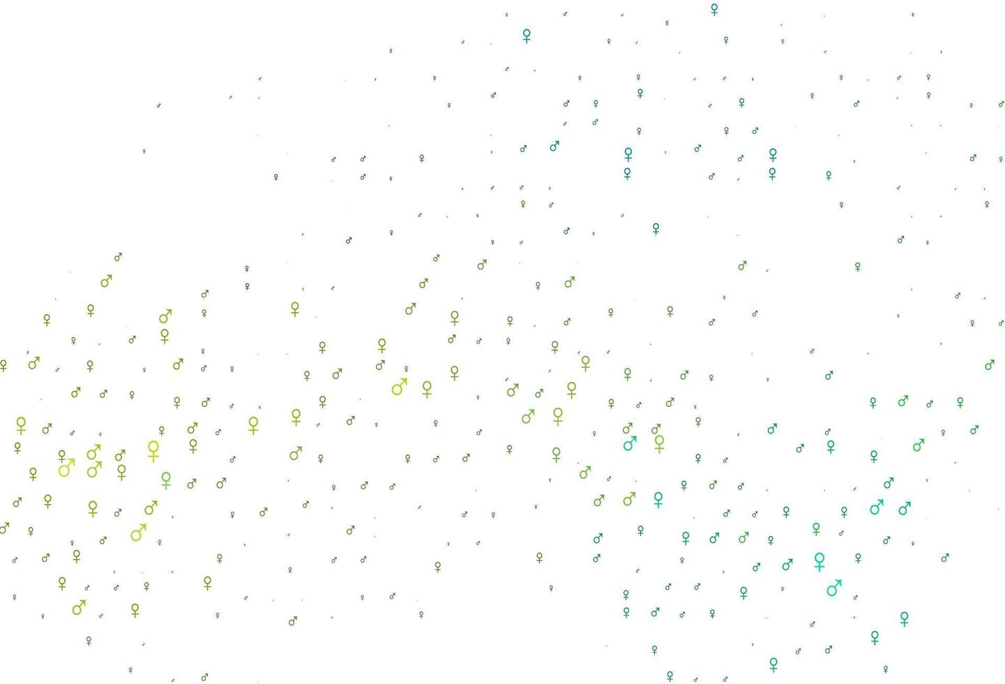 Light blue, yellow vector pattern with gender elements.