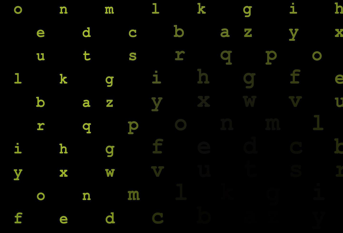 Dark green, yellow vector pattern with ABC symbols.