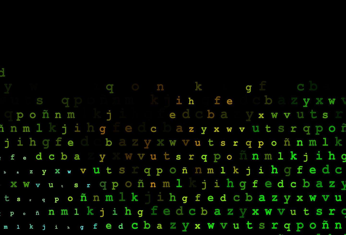 Dark green, yellow vector pattern with ABC symbols.