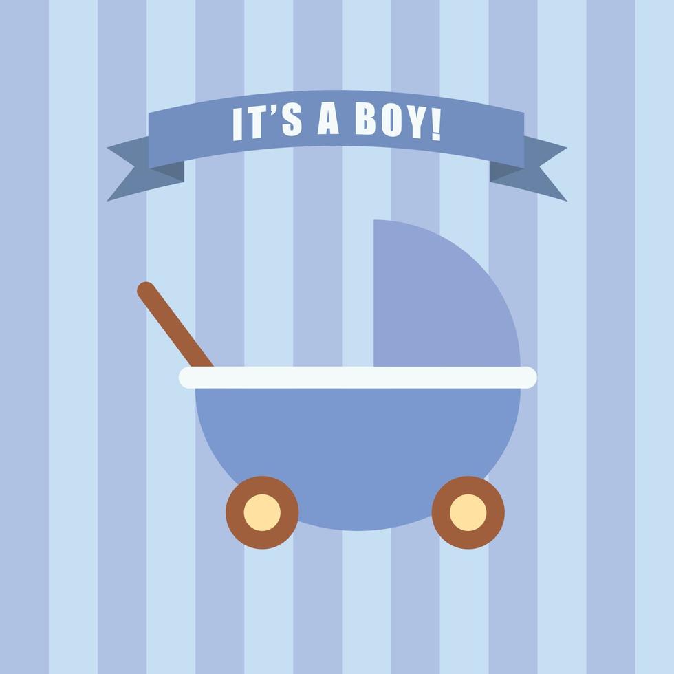 It's a Boy Blue Greeting Card vector