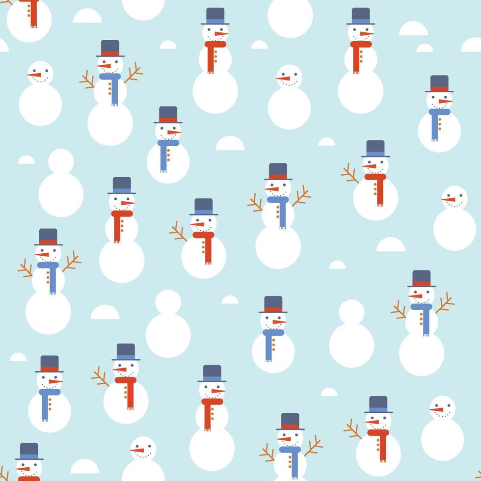 Flat Snowman Pattern vector