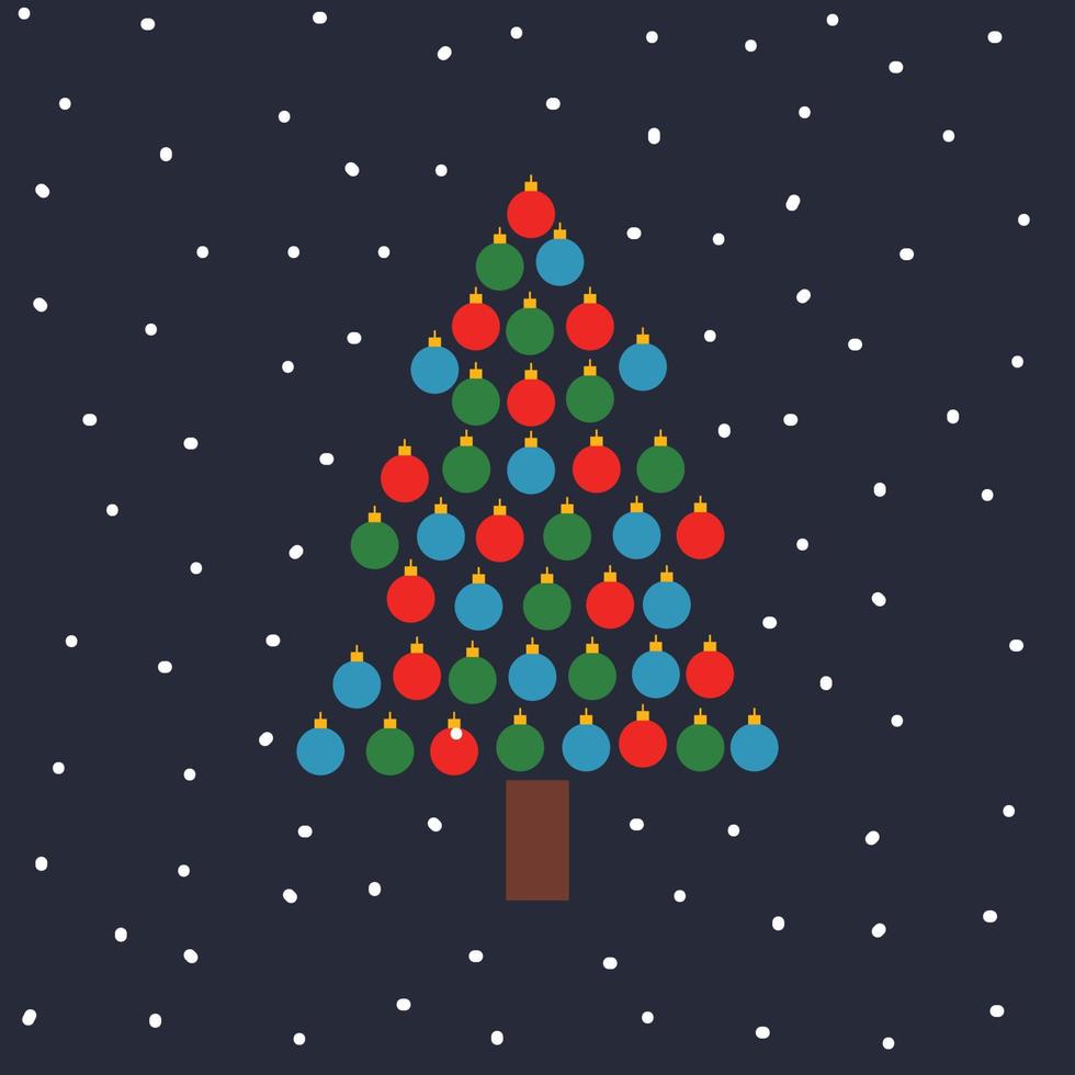 arbol de navidad de decoracion vector