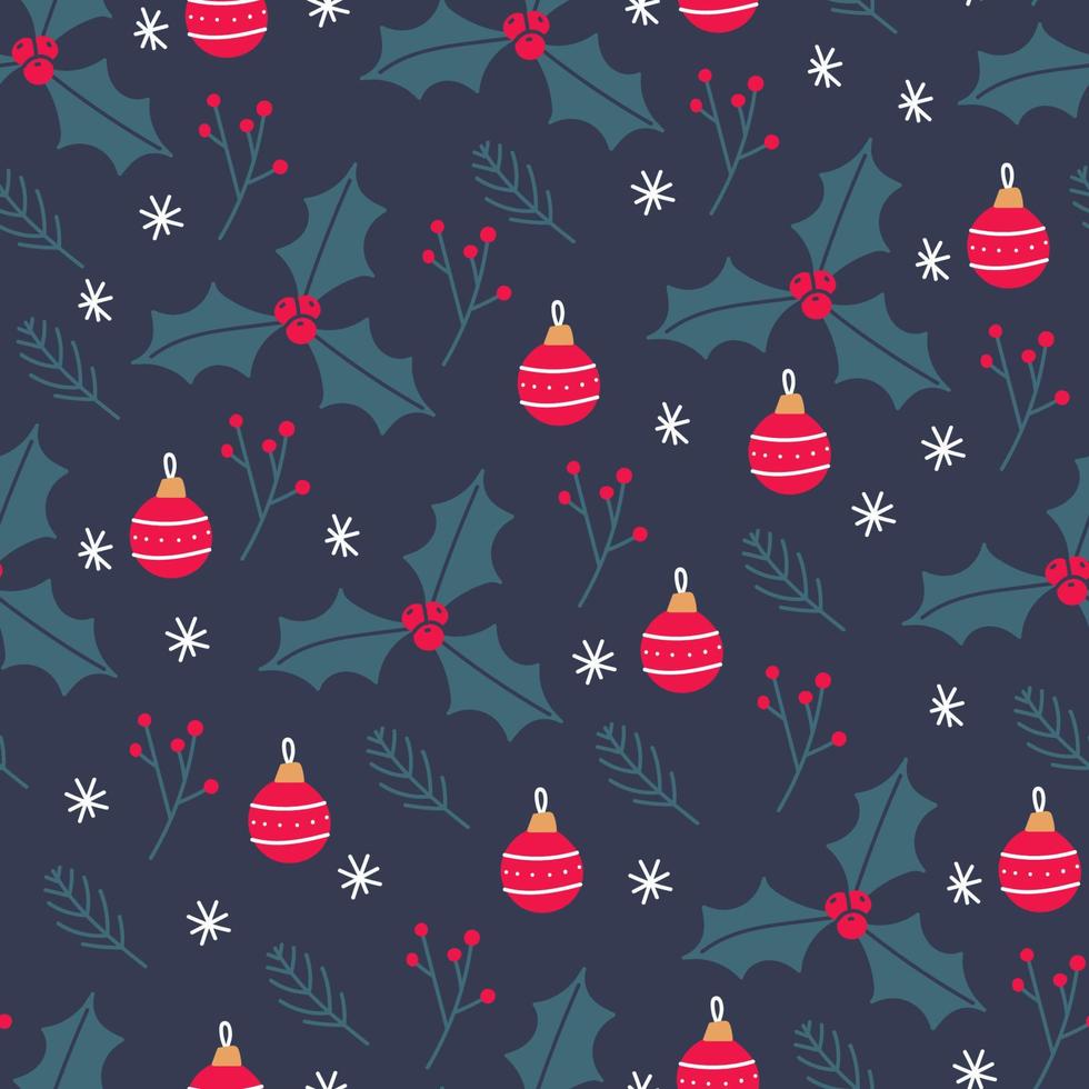 Mistletoe and Decor Pattern vector