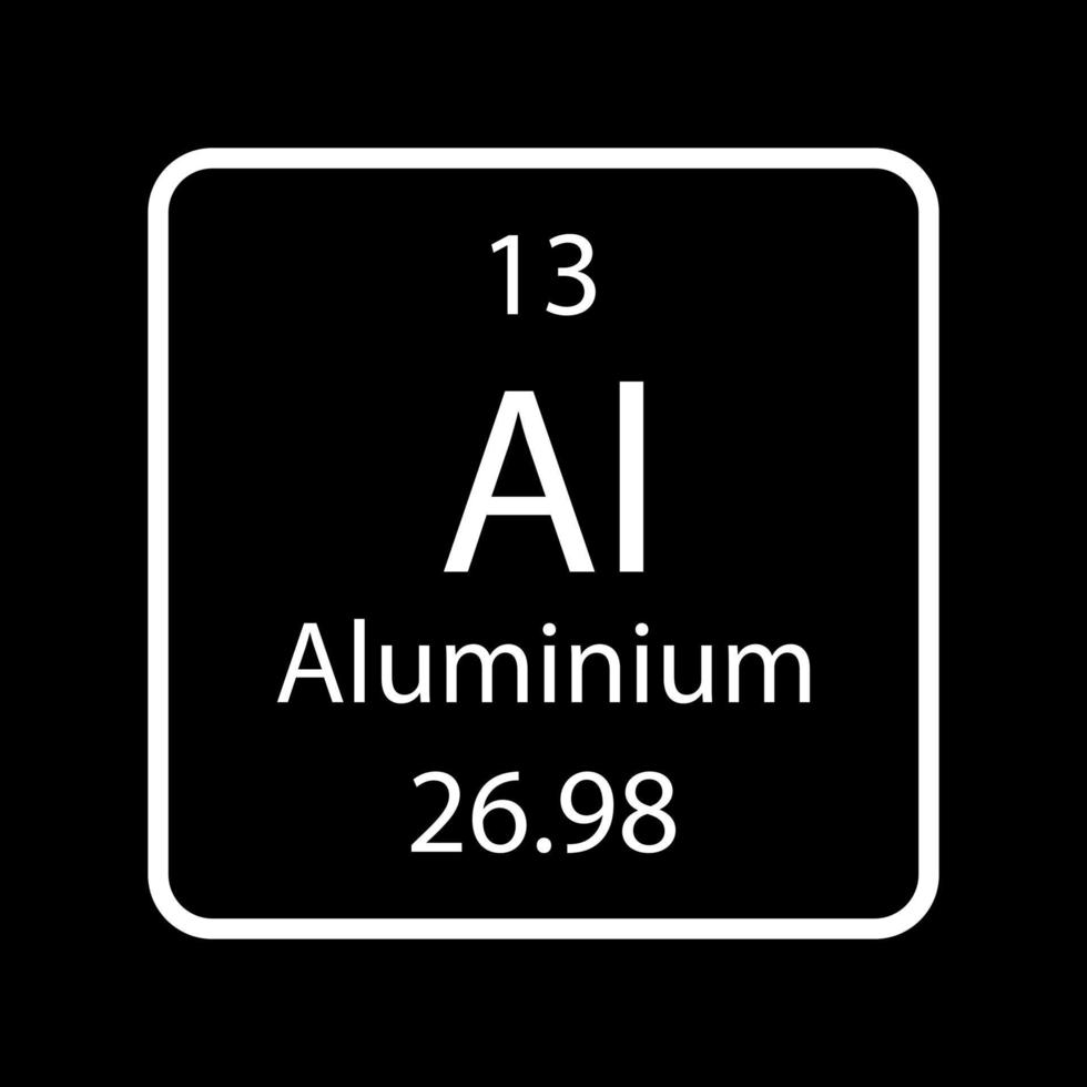 Aluminium symbol. Chemical element of the periodic table. Vector