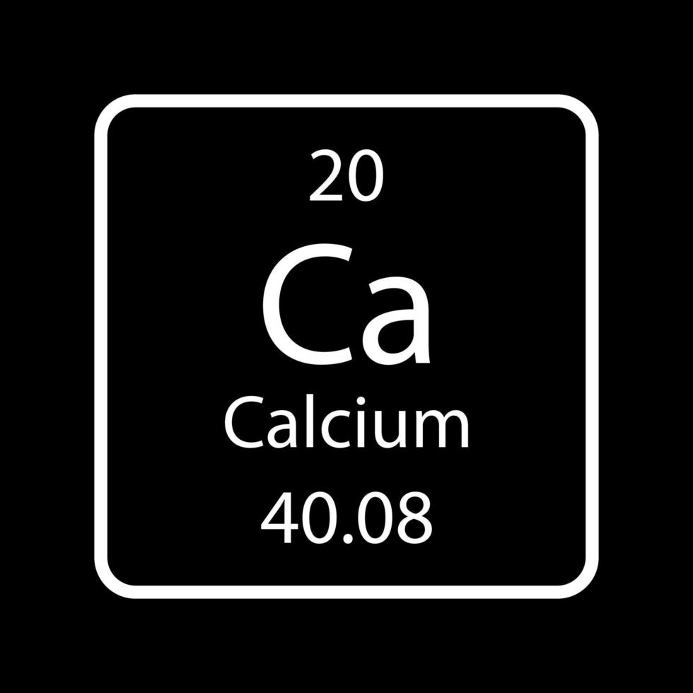 Calcium symbol. Chemical element of the periodic table. Vector illustration.