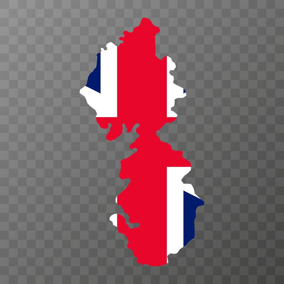 North west England, UK region map. Vector illustration.