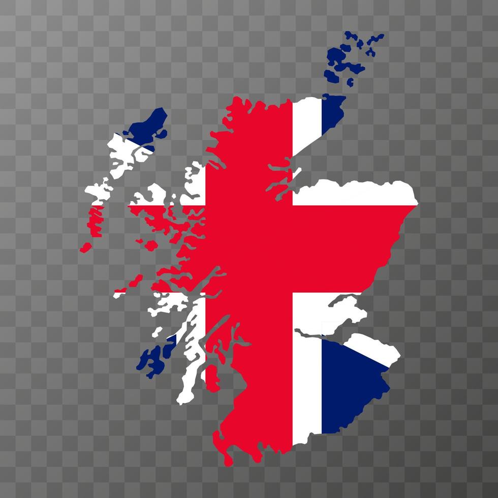 escocia, mapa de la región del reino unido. ilustración vectorial vector