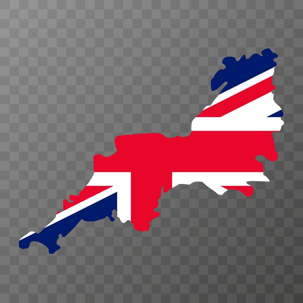 South West England, UK region map. Vector illustration.