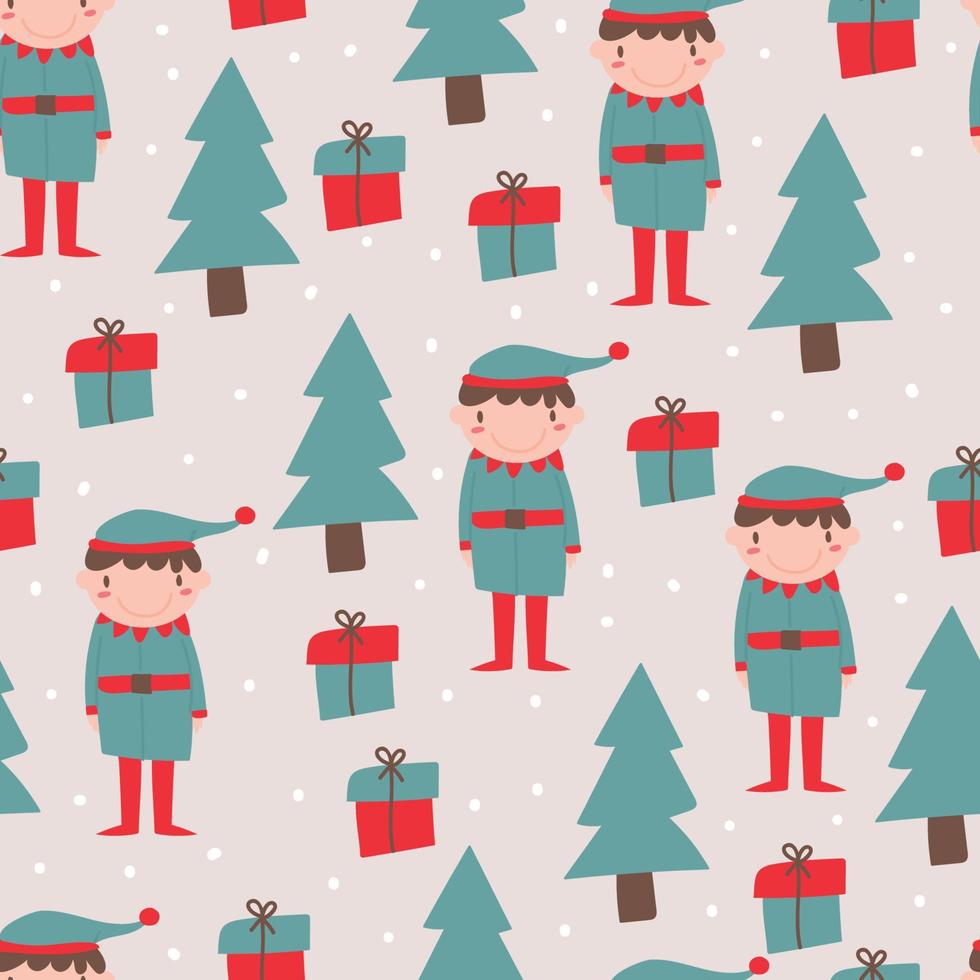 Christmas Elves Pattern vector