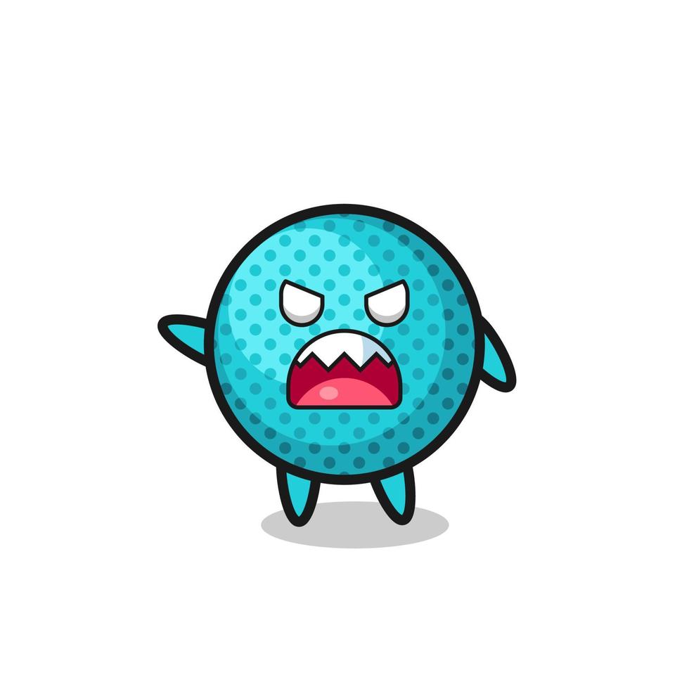 cute spiky ball cartoon in a very angry pose vector