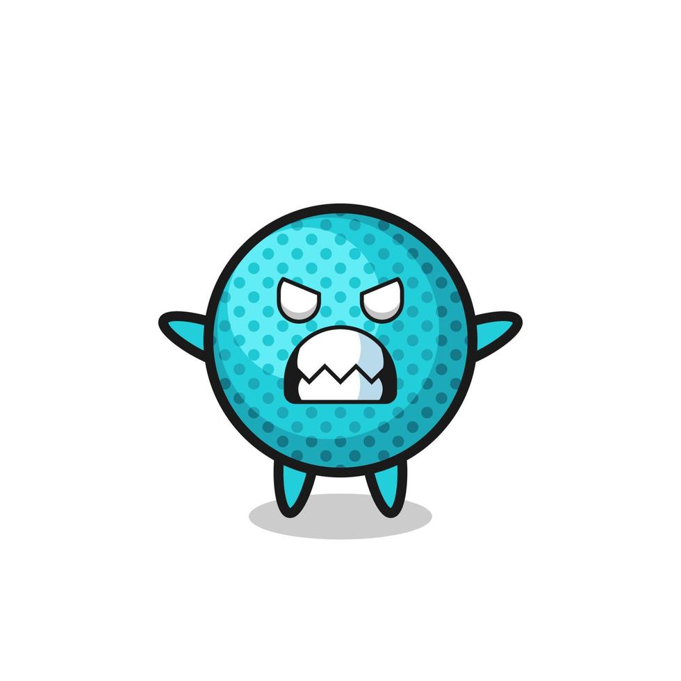 wrathful expression of the spiky ball mascot character vector