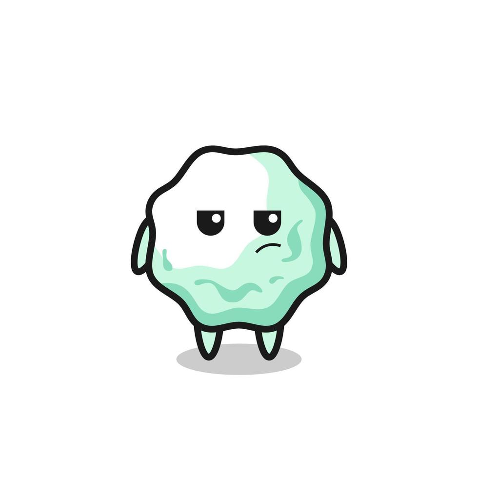 lindo personaje de chicle con expresión sospechosa vector