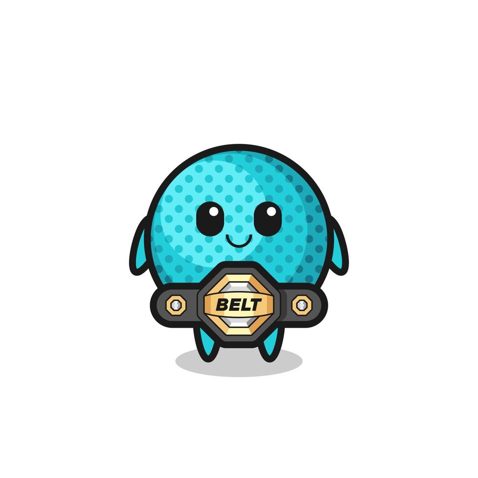 the MMA fighter spiky ball mascot with a belt vector