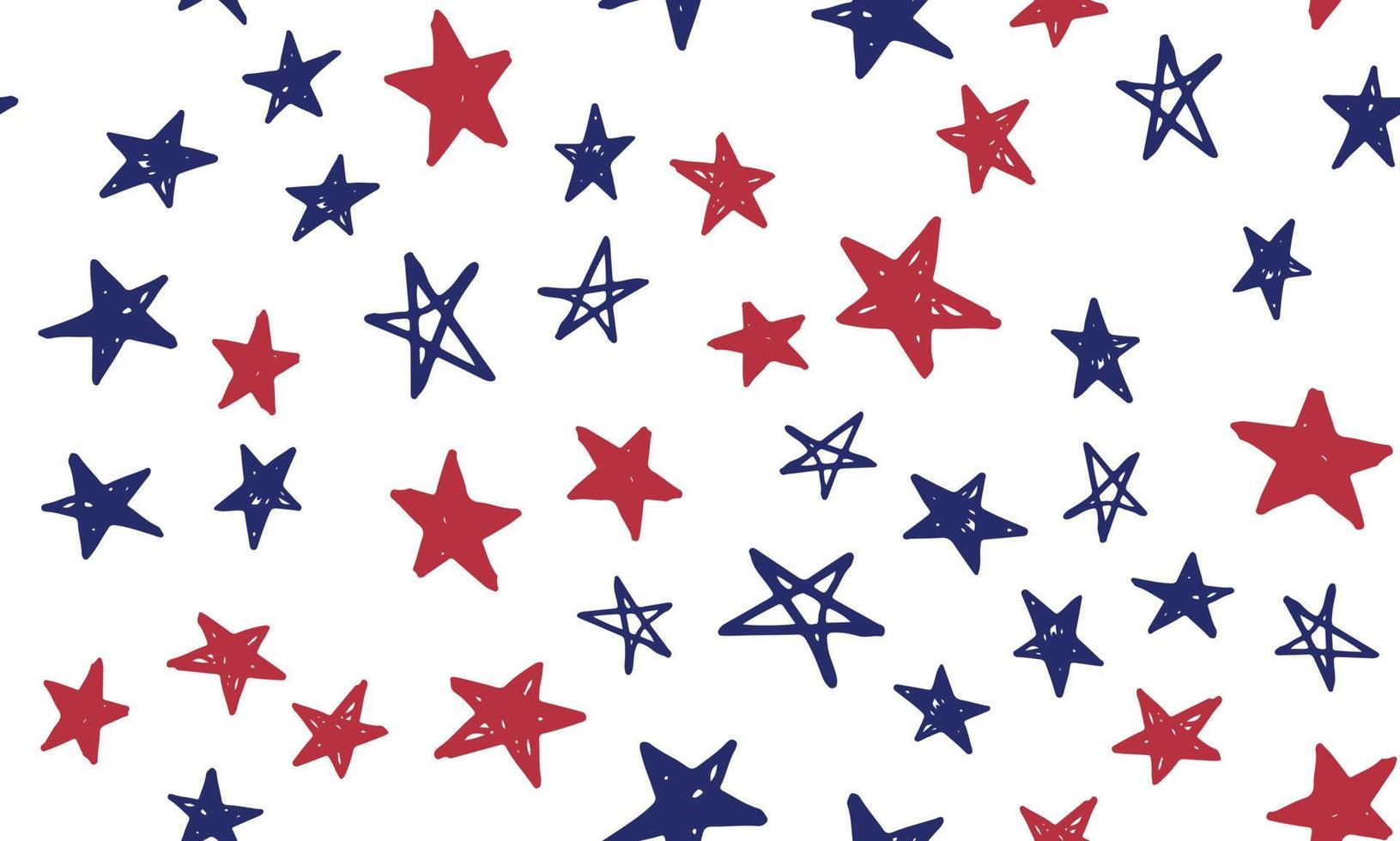 Independence Day USA. Presidents day. Hand drawn illustration. Stars grunge. vector