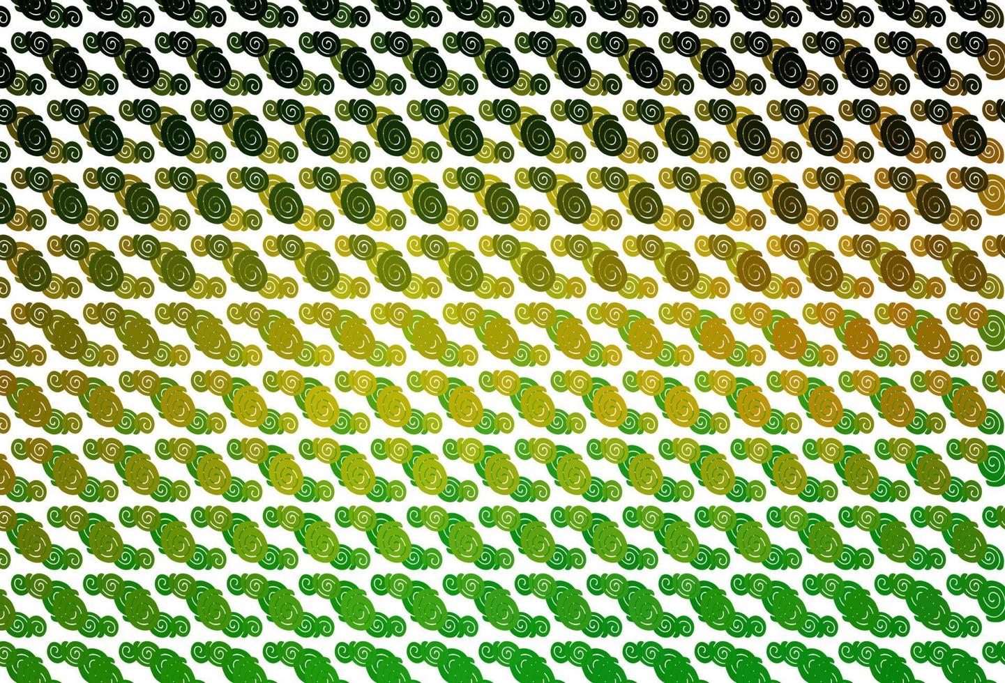 Light Green, Yellow vector background with lava shapes.