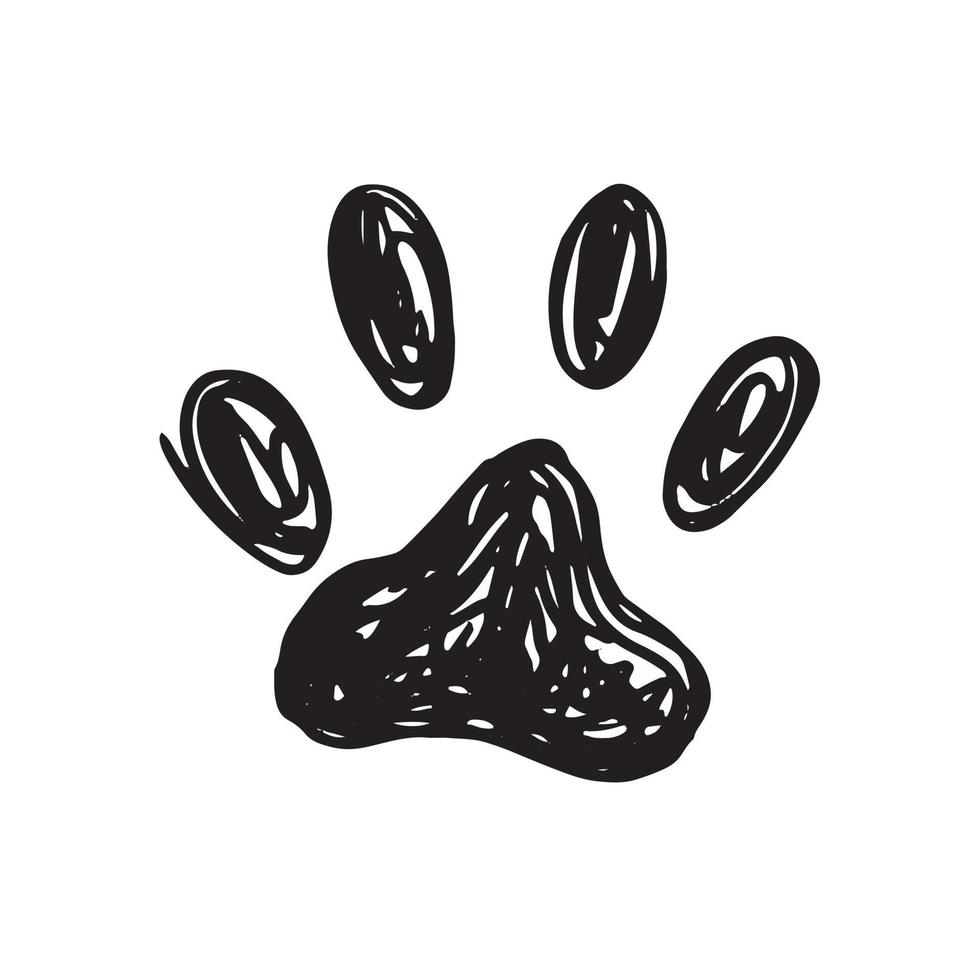 Tiger Paw , grunge style, Vector. vector