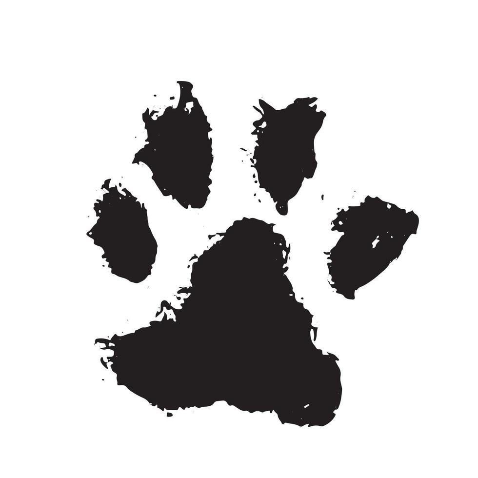 Tiger Paw , grunge style, Vector. vector