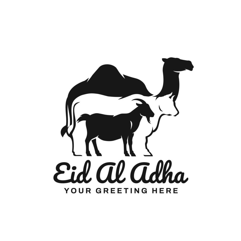 Eid al adha logo design vector