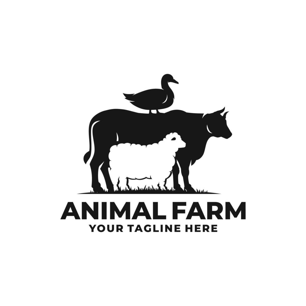 vector de logotipo de animales de granja