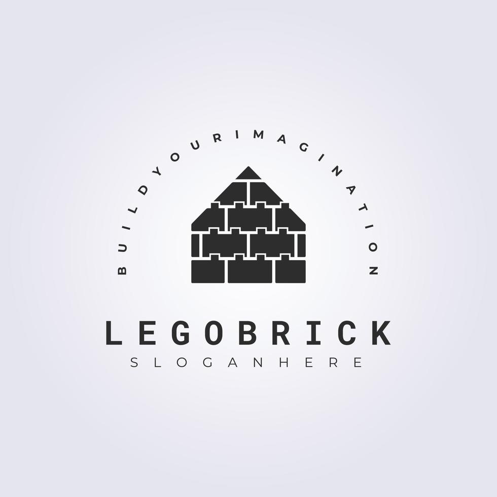 lego brick house logo vector illustration design