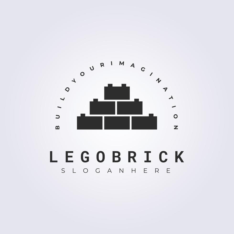 pila mínima de logotipo de ladrillo lego diseño de ilustración vectorial vector