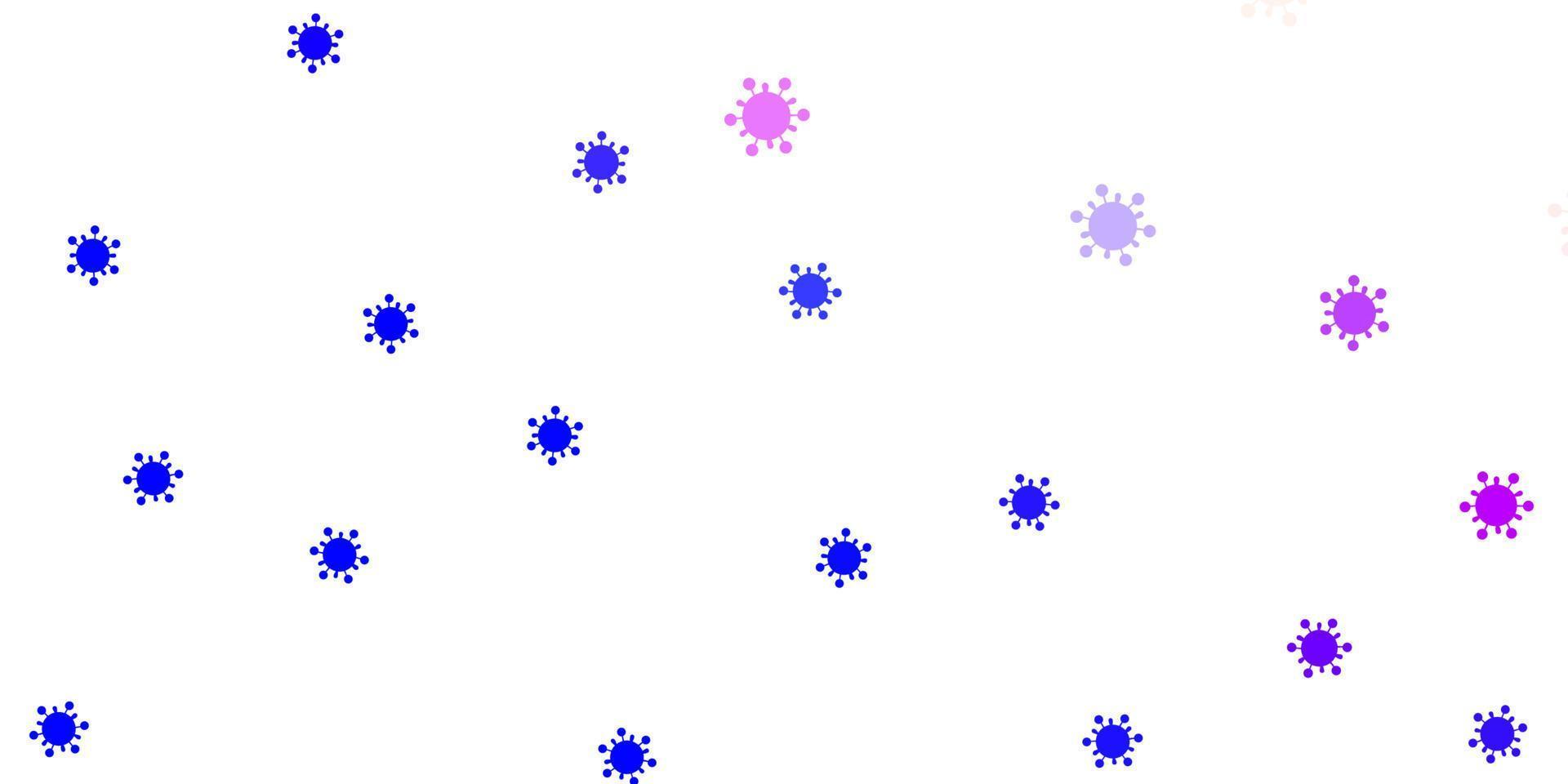 Light pink, blue vector texture with disease symbols.