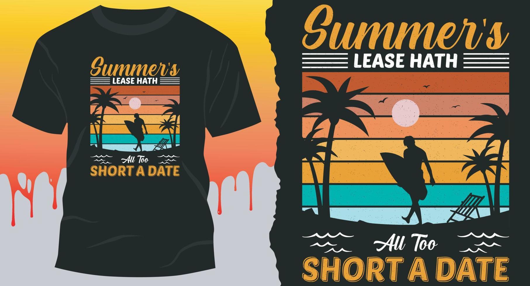 diseño de camiseta de vacaciones de verano vector