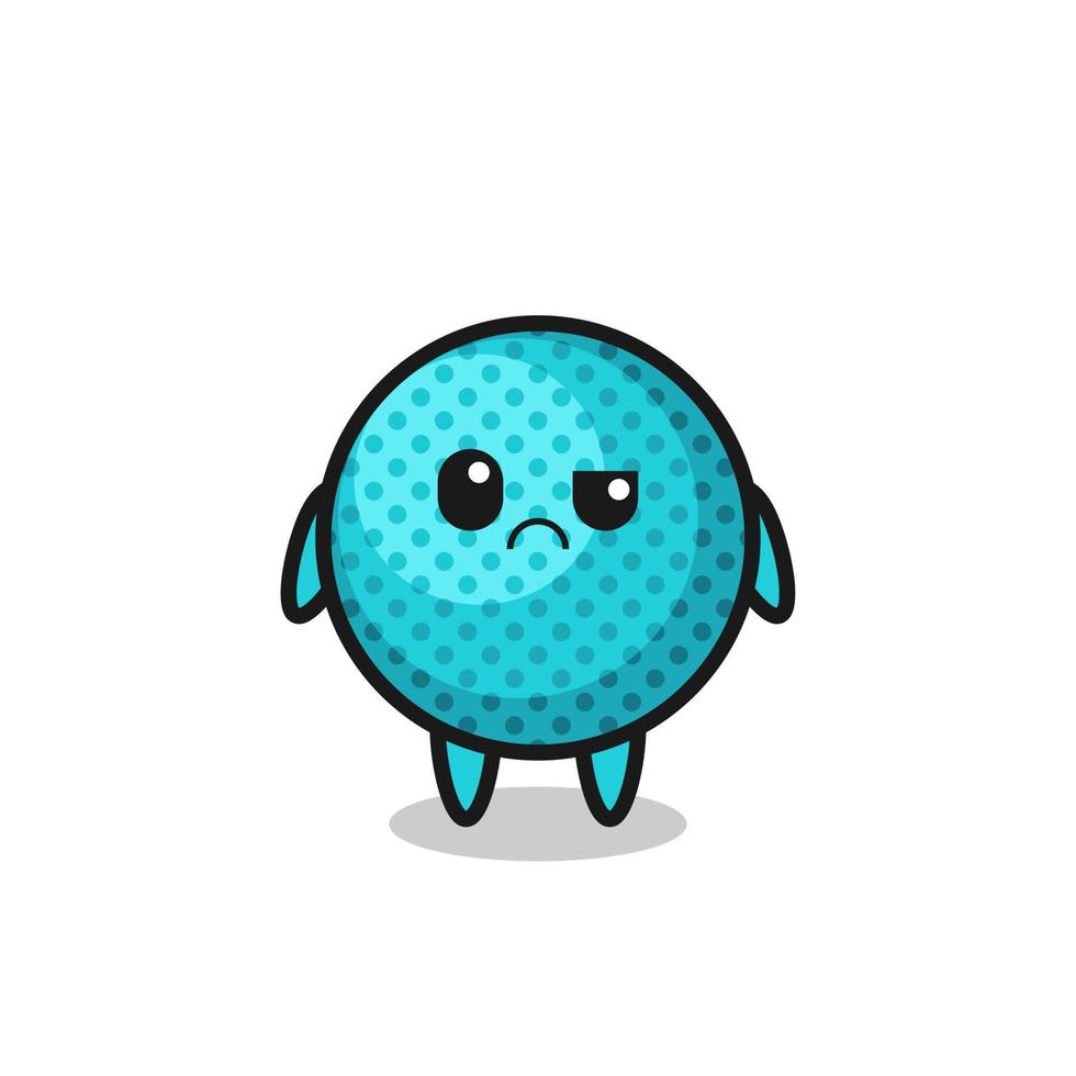 the mascot of the spiky ball with sceptical face vector