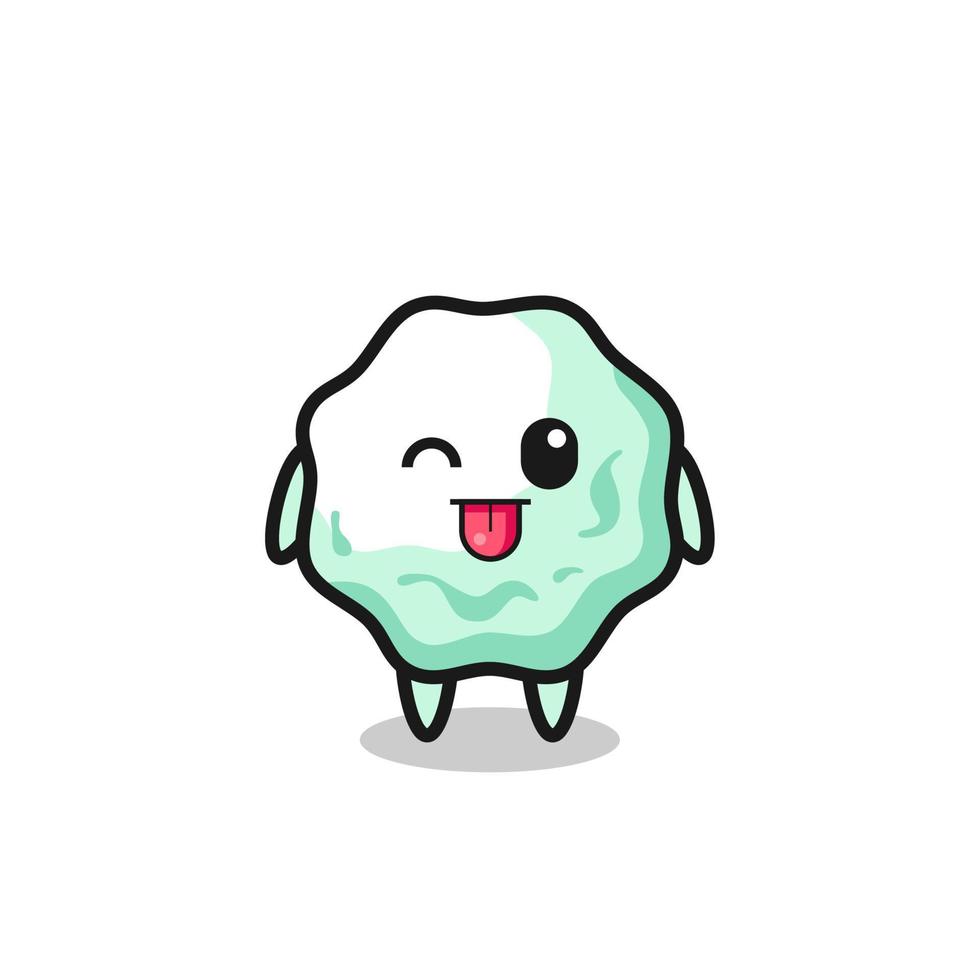 cute chewing gum character in sweet expression while sticking out her tongue vector