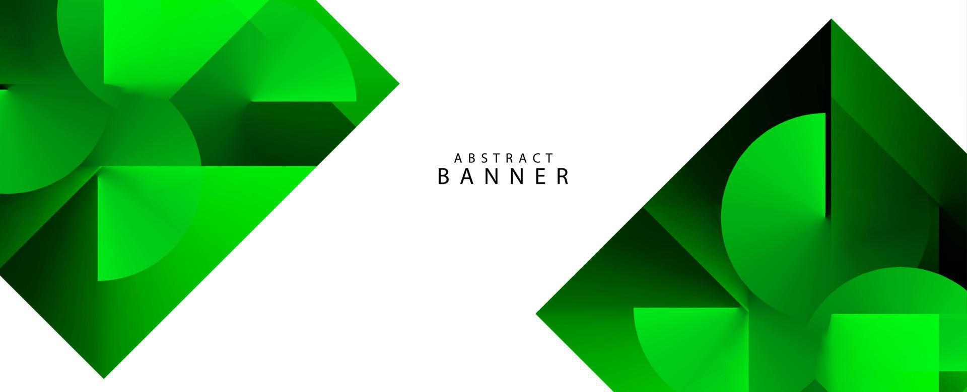 plantilla de banner de diseño verde abstracto vector