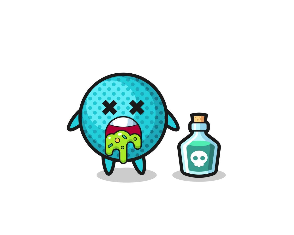 illustration of an spiky ball character vomiting due to poisoning vector