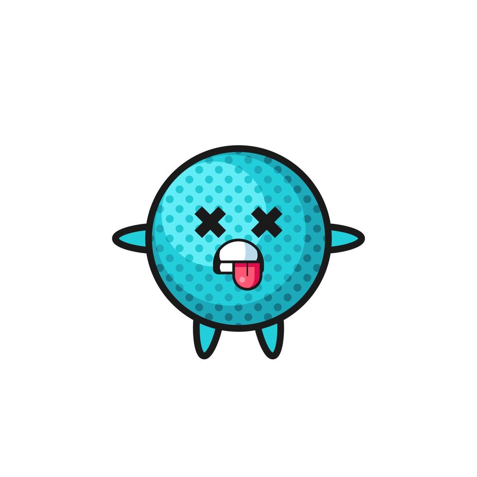 character of the cute spiky ball with dead pose vector