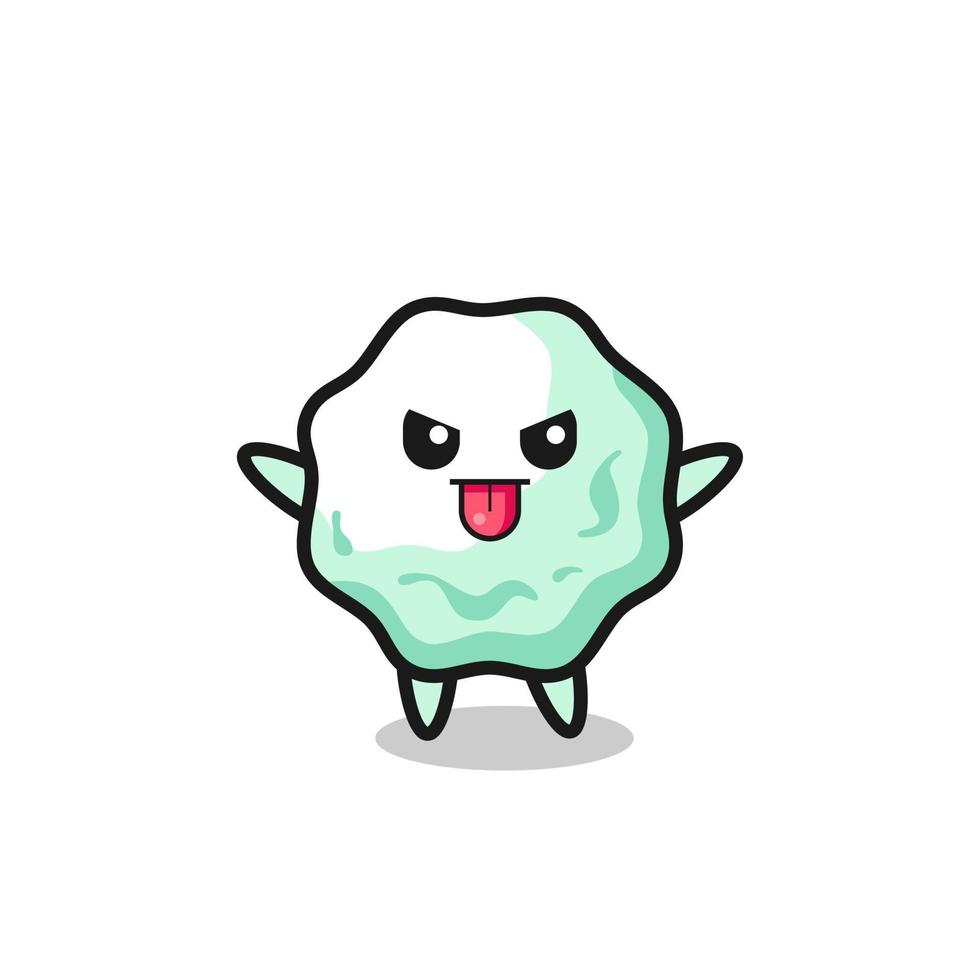 naughty chewing gum character in mocking pose vector