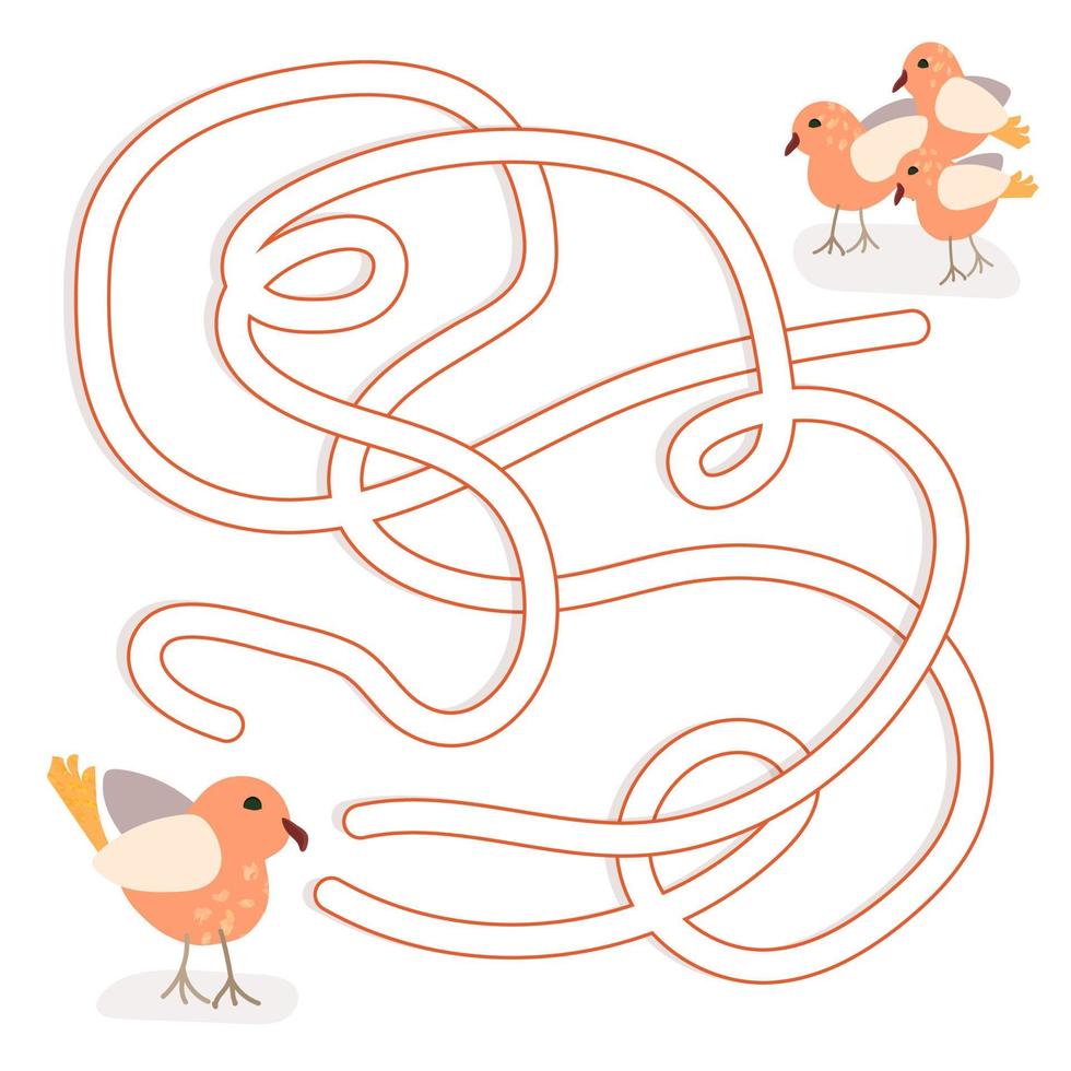Educational maze game vector illustration isolated on white background