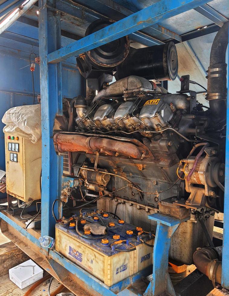 Jakarta, Indonesia, 2022. The inside of a generator, this generator is opened during operation. photo