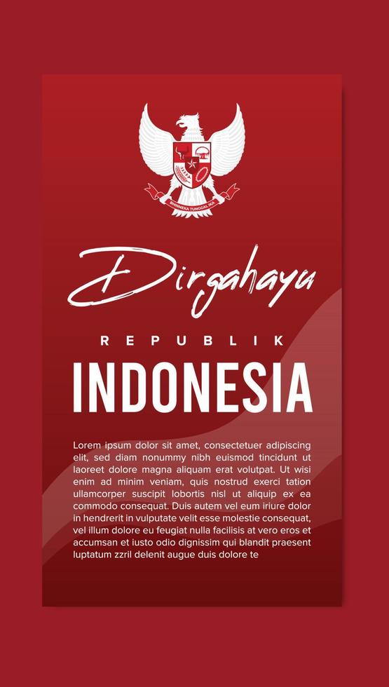 diseño de carteles del día de la independencia de indonesia publicación en redes sociales vector