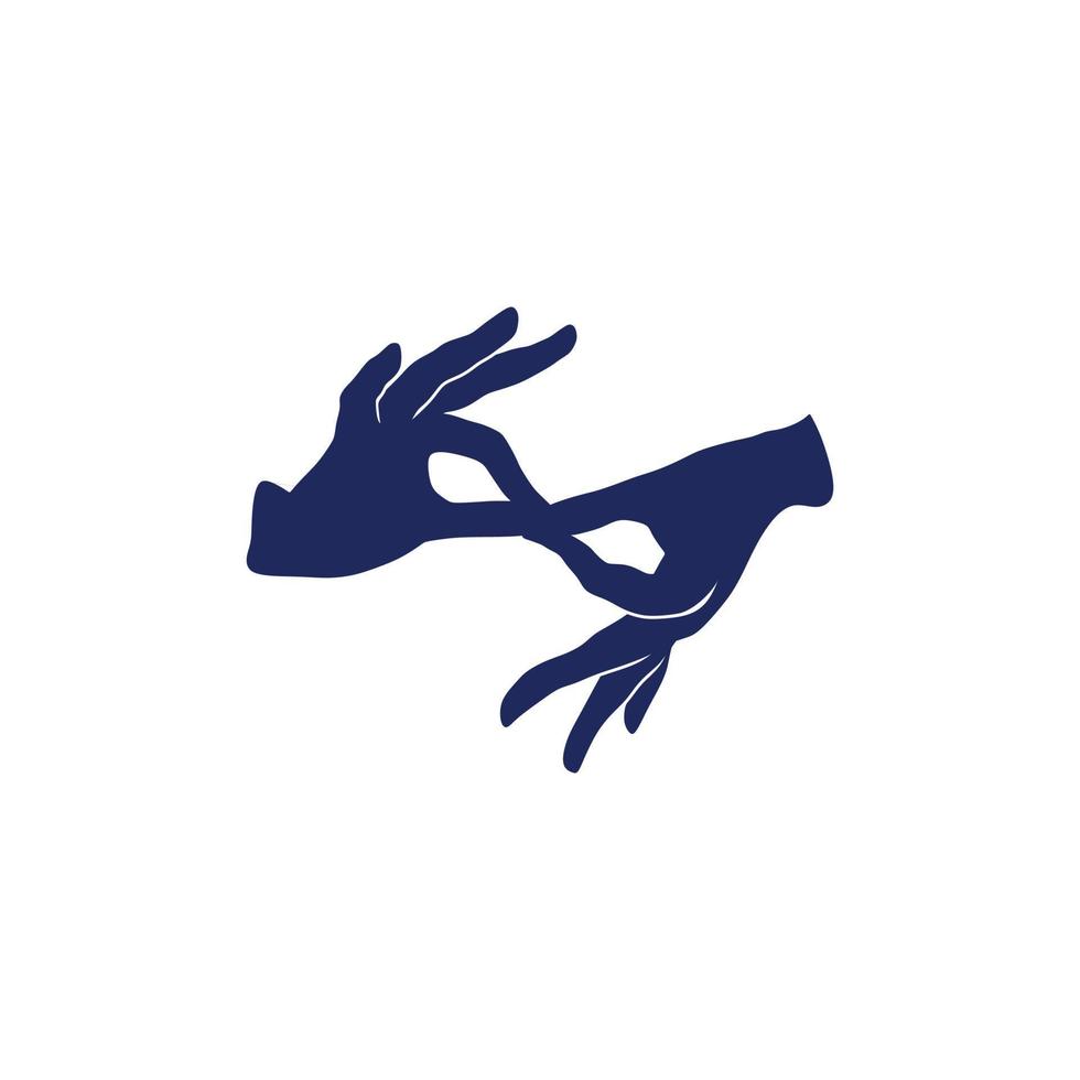 hand logo with fingers touching each other vector
