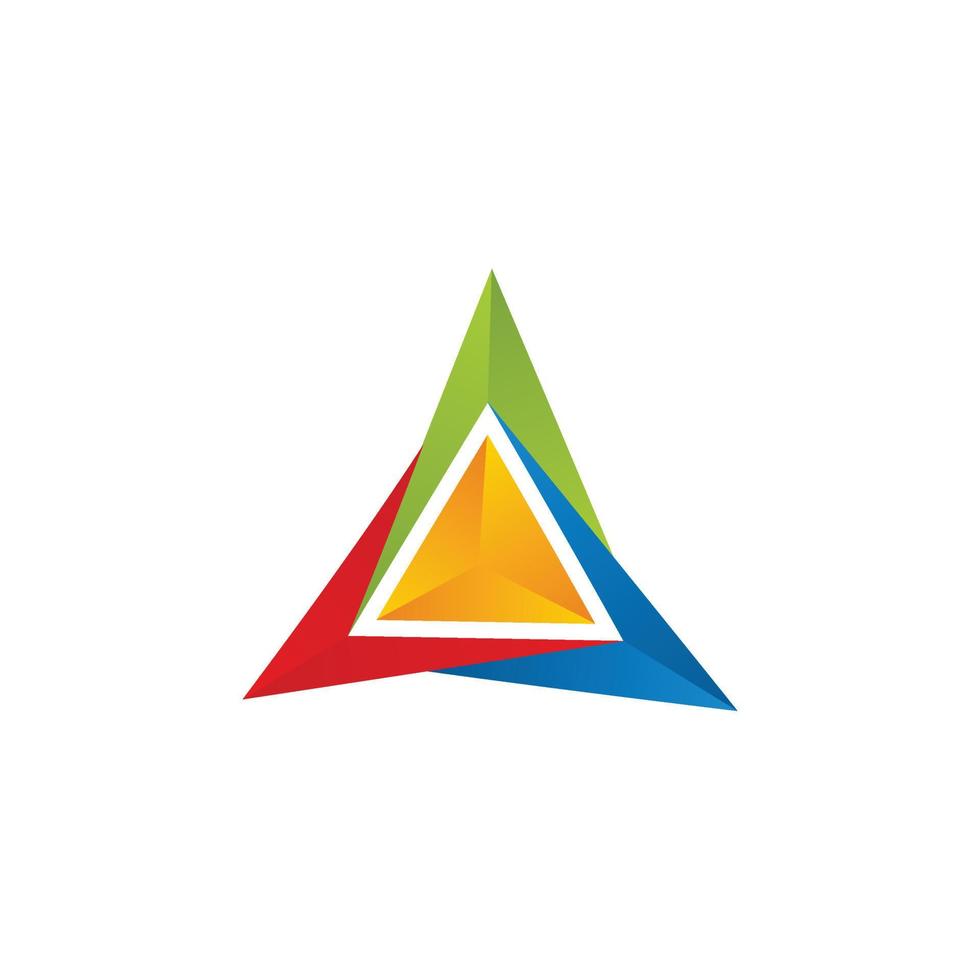 3d triangle design logo vector